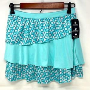 Ocean+Coast Blue Pink White Tiered Recycled Skort Girl’s Size Large